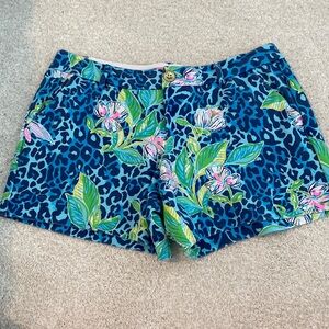 Lilly Pulitzer Callahan Shorts, Formentera Turquoise Hot on the Spot, size 8